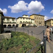 The main square in Greve in Chianti